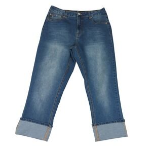 Frye Women's Blue Denim High Rise Cropped Cuff Jeans Size 8/29 1859395‎